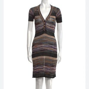 Missoni Stripe Button Knit Midi Dress